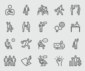 Line icons set for Businessman