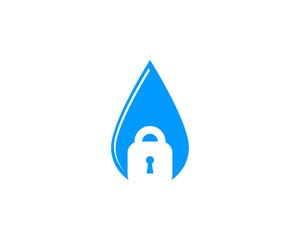 Water Security Lock Icon Logo Design Element
