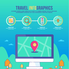 Travel map infographics, icon design, navigation, street vector, tourism, pin, smartphone, mobile, road, location, business, gps, transportation