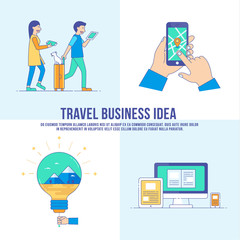 Travel business idea concept vector.