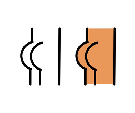 icon male ass. vector illustration