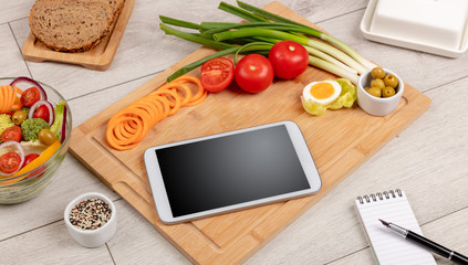 Healthy food composition with empty tablet