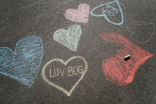 Heart chalk art