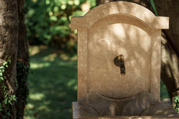 Fountain with drinking water