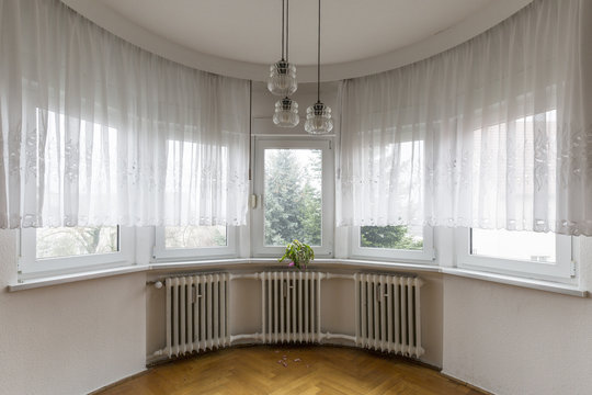 Bow window of a living room