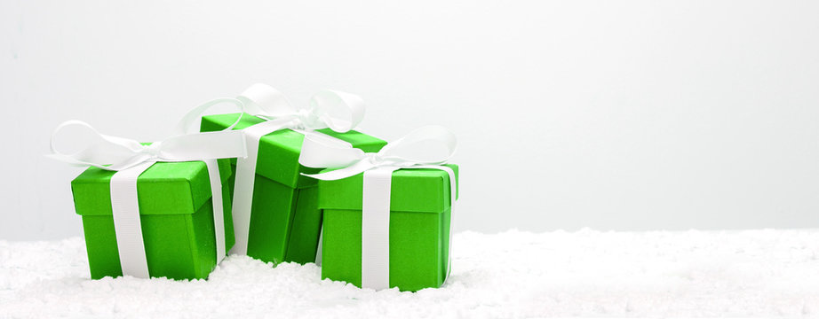 Green Christmas Holidays Decoration On A White Background