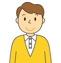 男性　ほほえむ