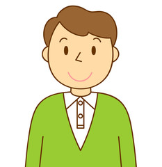 男性　ほほえむ