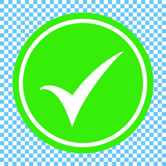 Green checklist icon, chec mark icon vector