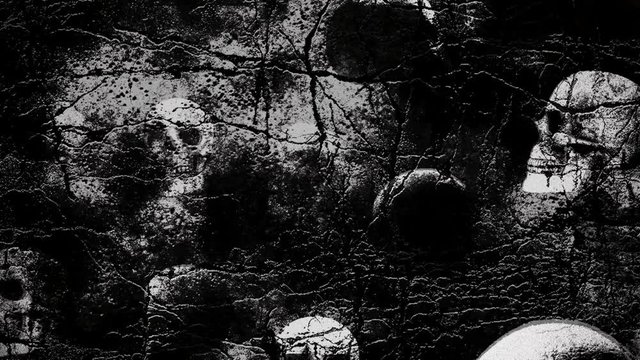 Abstract Background Halloween Floating Scary Skulls 16