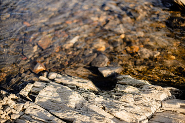 Quiet river water in the evening light  background