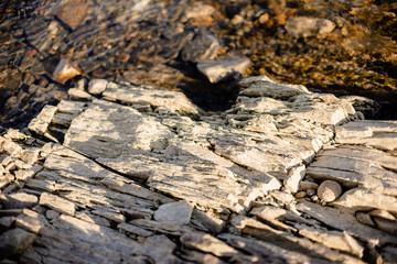 Quiet river water in the evening light  background