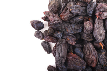 Raisins isolated on white background