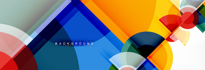 Abstract background - multicolored circles, trendy minimal geometric design