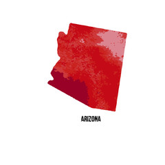 Arizona. United States Of America. Vector illustration. Watercolor texture.