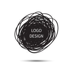 Logo design. Vector Hand drawn circle. Doodle sketch