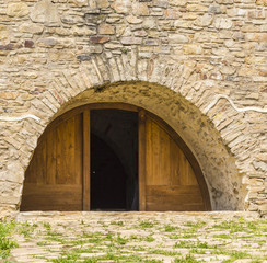 Fototapeta na wymiar Entrance to old medieval fortress