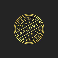 Approved stamp vector template