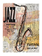 Foto op Plexiglas Jazz in New York, poster © Isaxar