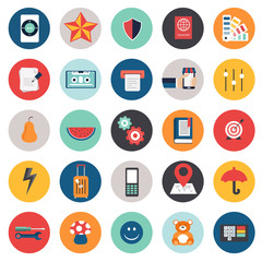 Business and management icon set for websites and mobile applications. Flat vector illustration