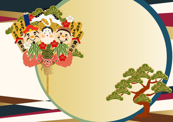 11月　酉の市熊手。大黒天と恵比寿天の縁起物。