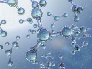 Illustration of molecule model. 3D