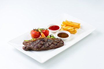 Volcanic rock roast with bone steak
