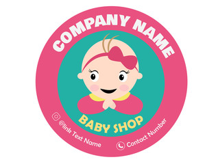 label design template for baby shop company. vector illustration