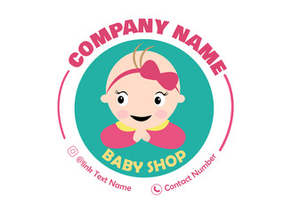 label design template for baby shop company. vector illustration