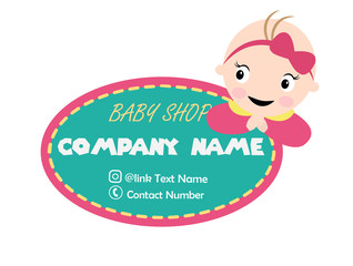 label design template for baby shop company. vector illustration