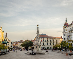 Cityscape on main city Square of Pecs - Hungary