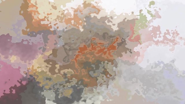 abstract animated twinking stained background seamless loop video - watercolor splotch effect - light taupe beige mauve pink green grey color