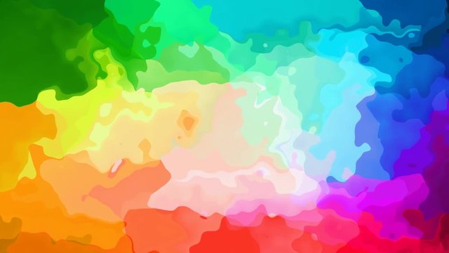 abstract animated twinging stained background seamless loop video - watercolor splotch effect -  rainbow full color spectrum - magenta, pink, red, orange, yellow, green, blue, violet and purple