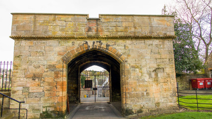 Fototapeta premium Gateway entrance to Linlithgow Abbey near Edinburgh in Scotland.