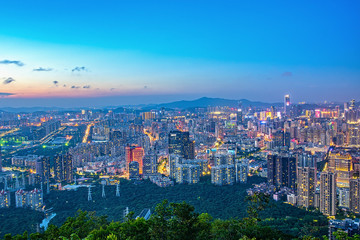 Shenzhen Qianhai Bay night skyline
