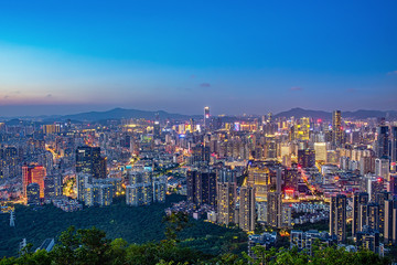 Fototapeta na wymiar Shenzhen city night scenery