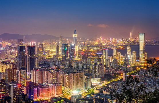 Fototapeta Shenzhen city night scenery