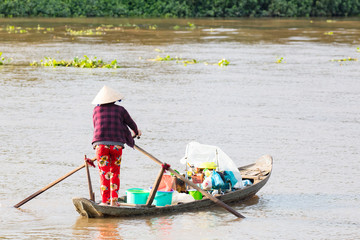 Vietnamese Woman on a Boat