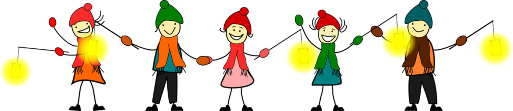 Kinder mit Laternen in der Hand