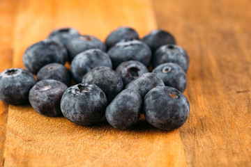 Blueberries on wooden table