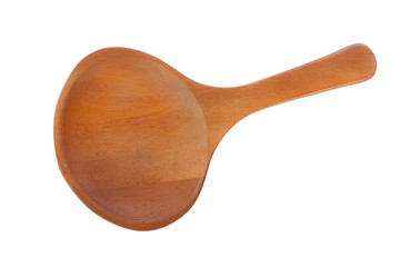 wooden spoon on white background