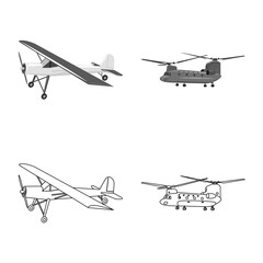 Fototapeta na wymiar Vector design of plane and transport icon. Collection of plane and sky vector icon for stock.