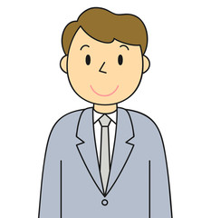 男性　ビジネスマン　ほほえみ