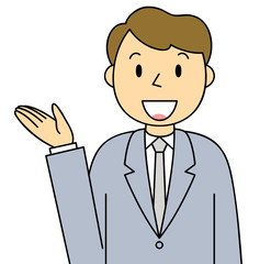 男性　ビジネスマン　ご案内