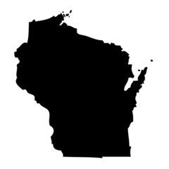 Wisconsin - map state of USA - obrazy, fototapety, plakaty