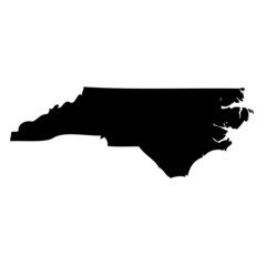 North Carolina - map state of USA - obrazy, fototapety, plakaty