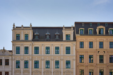 Fototapeta na wymiar Vintage building facade. Classic european architecture.