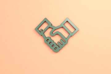 green 3D illustration and beige background