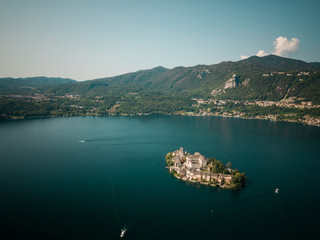 Lago d'Orta aerial view ITALY LAKE