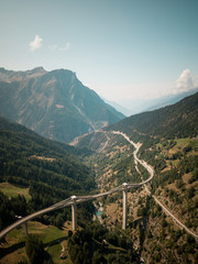 alps roads aerial view